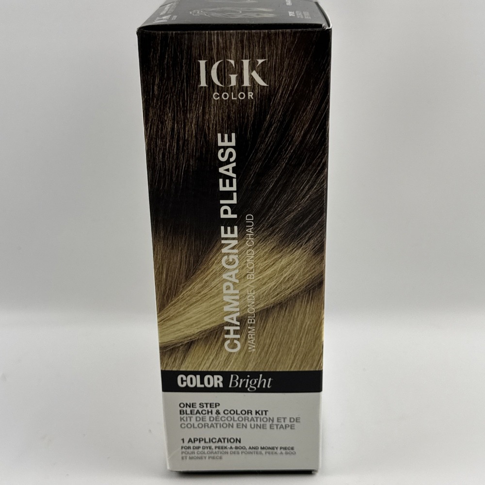 IGK Color Bright Champagne Please Bleach & Color Kit,Warm Blonde, 1 Application - Picture 10 of 11
